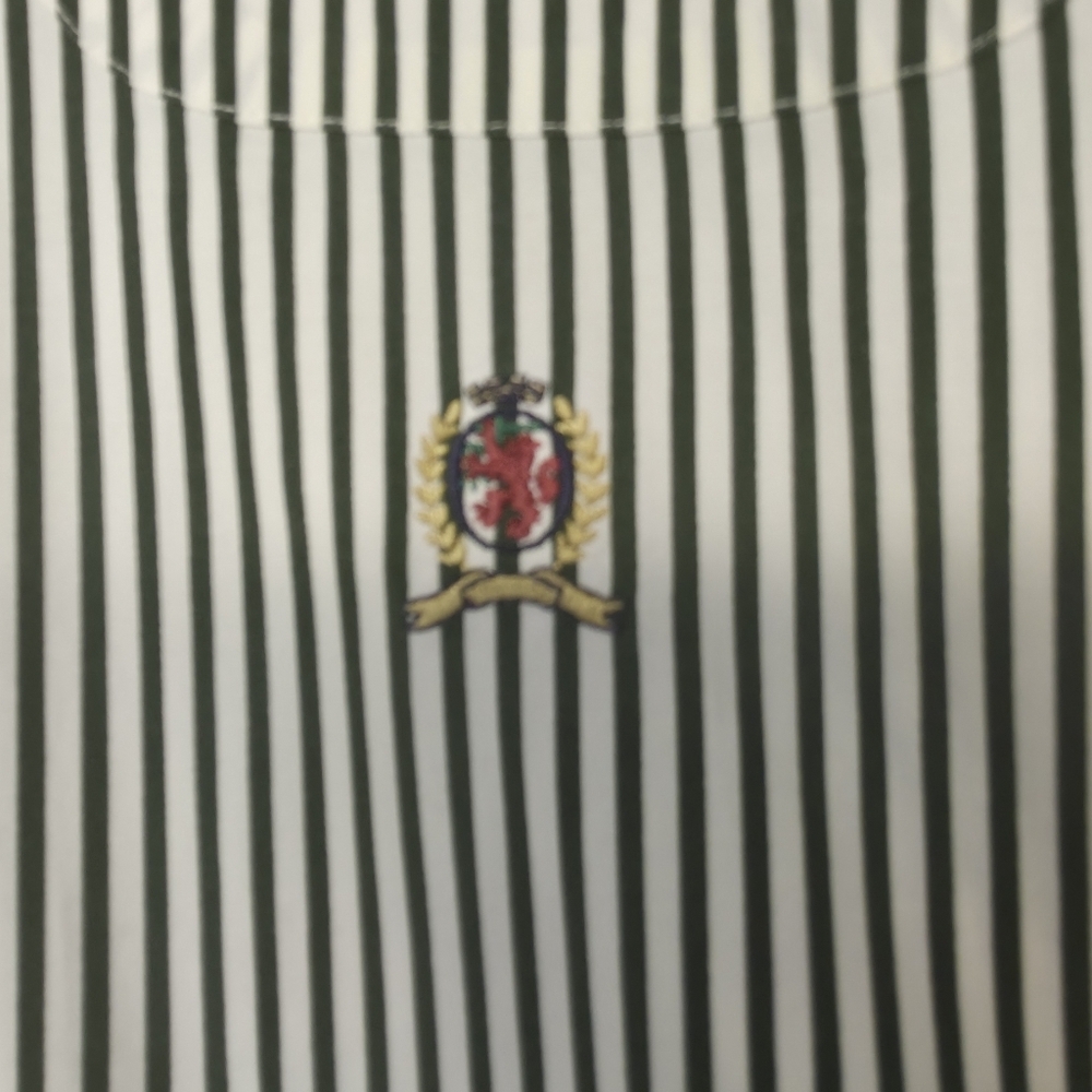 Tommy Hilfiger Vintage Green/White Striped Button Down Shirt Mens XL - Picture 10 of 10